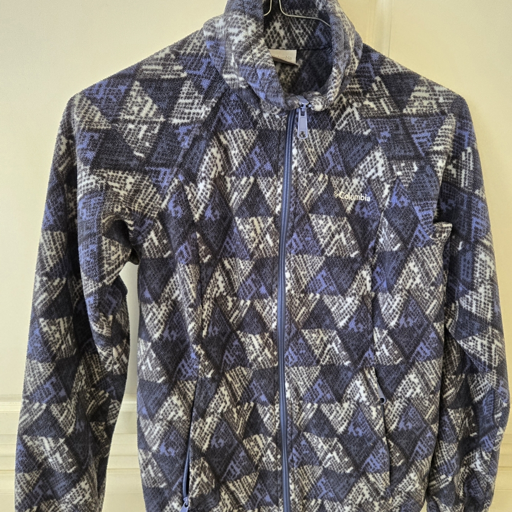 Columbia Blue and Gray Geometric Jacket